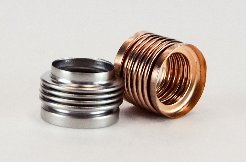 Various Bellows Configurations - Copper and Stainless Steel